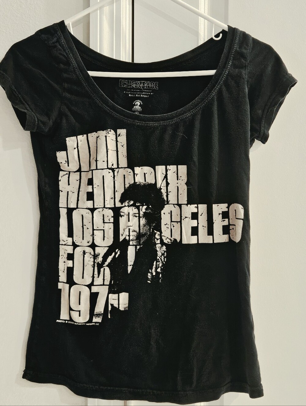 Black Graphic Jimi Hendrix Los Angeles Tee - Women